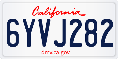 CA license plate 6YVJ282