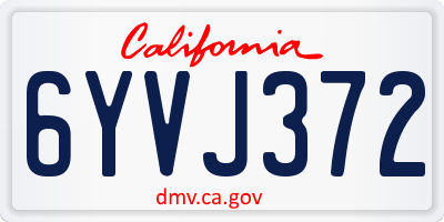 CA license plate 6YVJ372
