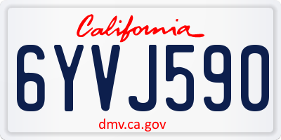 CA license plate 6YVJ590