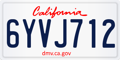CA license plate 6YVJ712