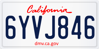 CA license plate 6YVJ846