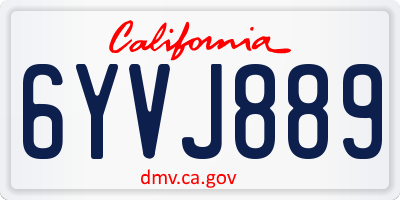 CA license plate 6YVJ889