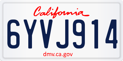 CA license plate 6YVJ914