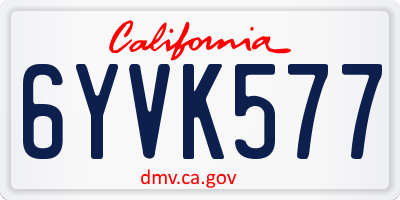 CA license plate 6YVK577