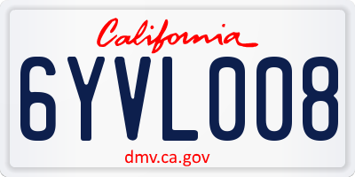 CA license plate 6YVL008