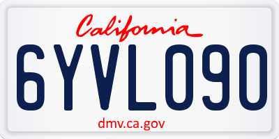 CA license plate 6YVL090