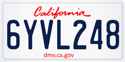 CA license plate 6YVL248