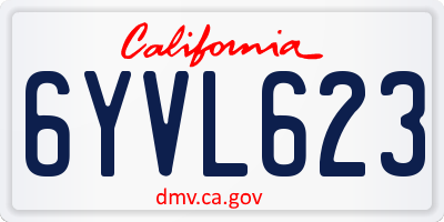 CA license plate 6YVL623