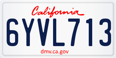 CA license plate 6YVL713