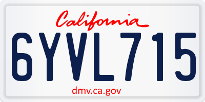 CA license plate 6YVL715