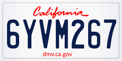 CA license plate 6YVM267