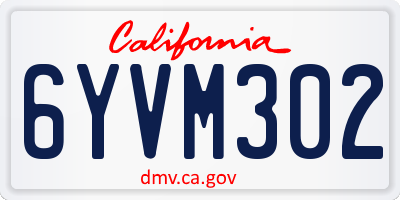CA license plate 6YVM302