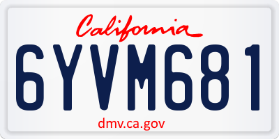 CA license plate 6YVM681