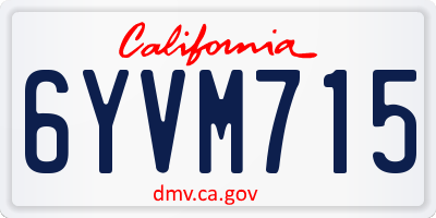 CA license plate 6YVM715