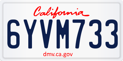 CA license plate 6YVM733