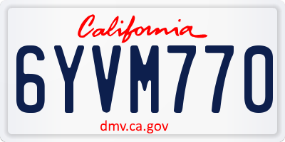 CA license plate 6YVM770