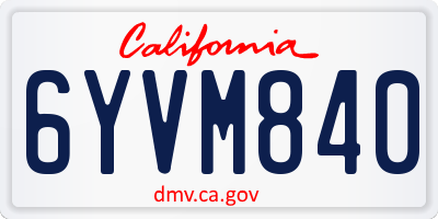 CA license plate 6YVM840