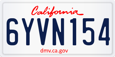 CA license plate 6YVN154