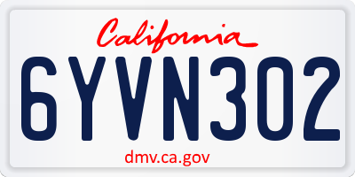 CA license plate 6YVN302