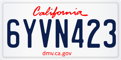 CA license plate 6YVN423