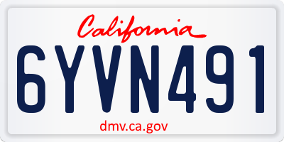 CA license plate 6YVN491