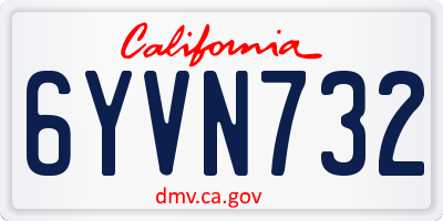 CA license plate 6YVN732