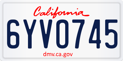 CA license plate 6YVO745