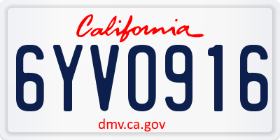 CA license plate 6YVO916