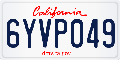 CA license plate 6YVP049