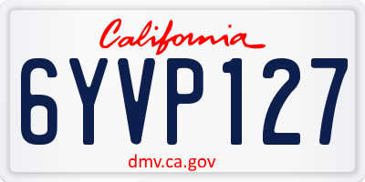 CA license plate 6YVP127