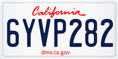 CA license plate 6YVP282
