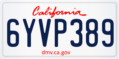 CA license plate 6YVP389