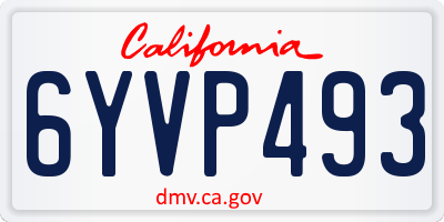 CA license plate 6YVP493