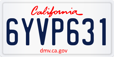 CA license plate 6YVP631