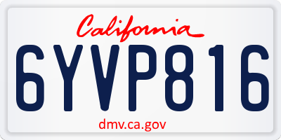 CA license plate 6YVP816