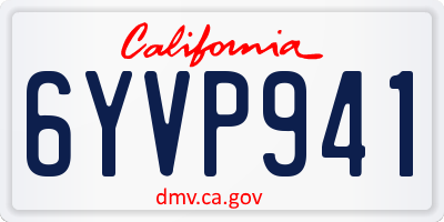 CA license plate 6YVP941