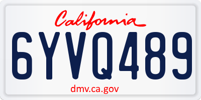 CA license plate 6YVQ489