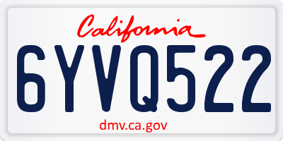 CA license plate 6YVQ522