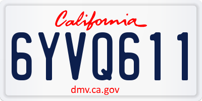 CA license plate 6YVQ611