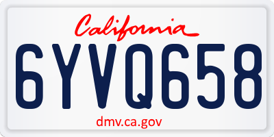 CA license plate 6YVQ658