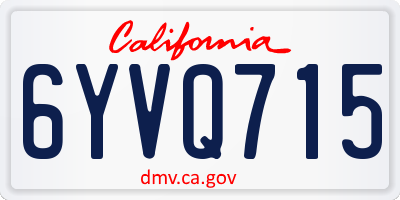 CA license plate 6YVQ715