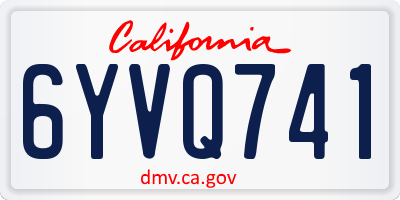 CA license plate 6YVQ741