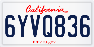 CA license plate 6YVQ836