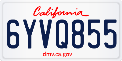 CA license plate 6YVQ855