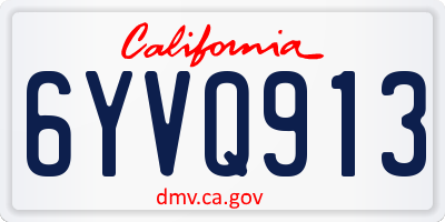 CA license plate 6YVQ913