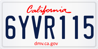 CA license plate 6YVR115