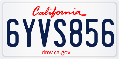 CA license plate 6YVS856