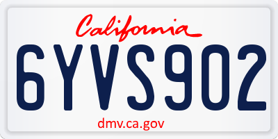 CA license plate 6YVS902
