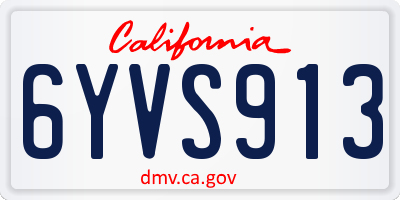 CA license plate 6YVS913