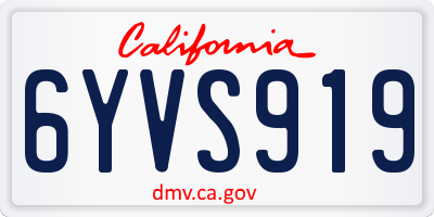 CA license plate 6YVS919